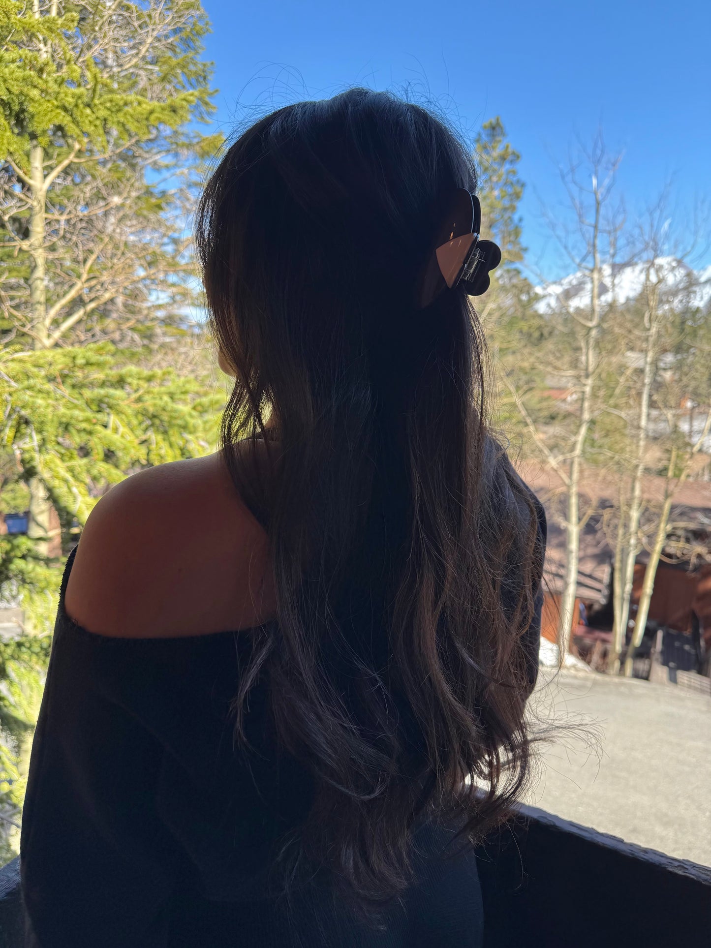 One Love Hair Clip, Brown and Cream