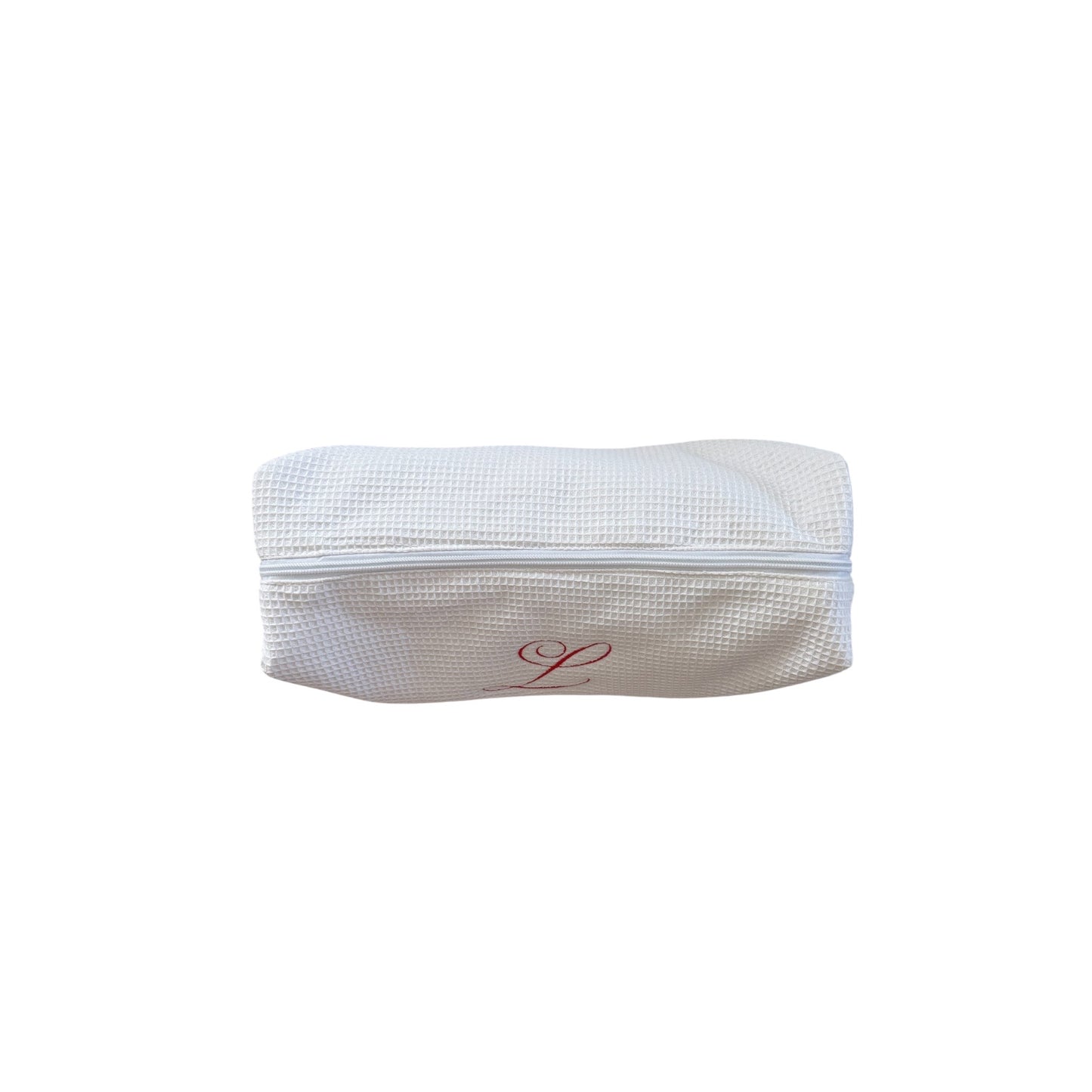 White and pink embroidered blowout pouches for hot tools and hair essentials, customizable with your name — from Local Love by Lauren.