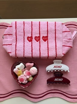 Sweetheart Stripe Terry Pouch