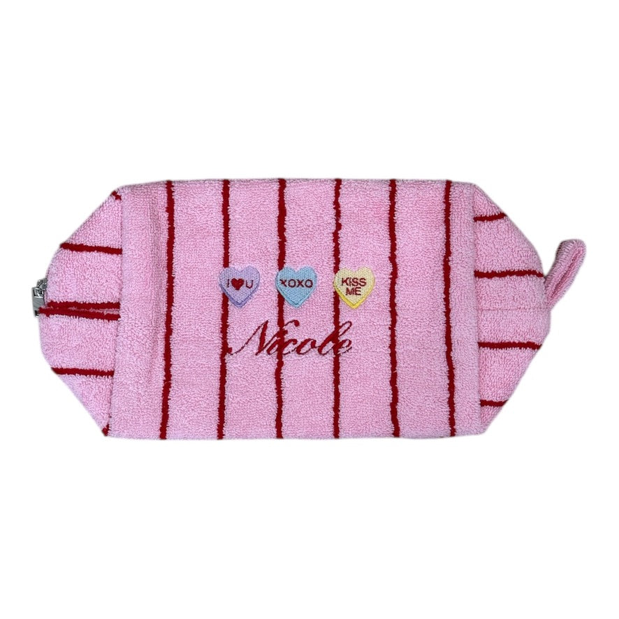 Sweetheart Stripe Terry Pouch