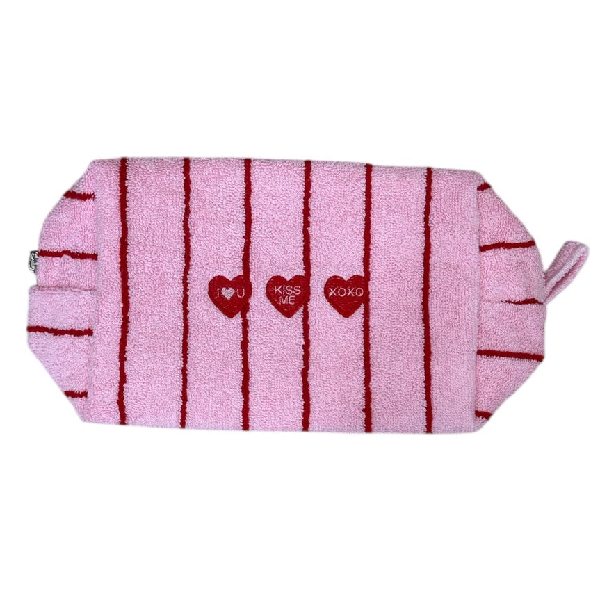 Sweetheart Stripe Terry Pouch
