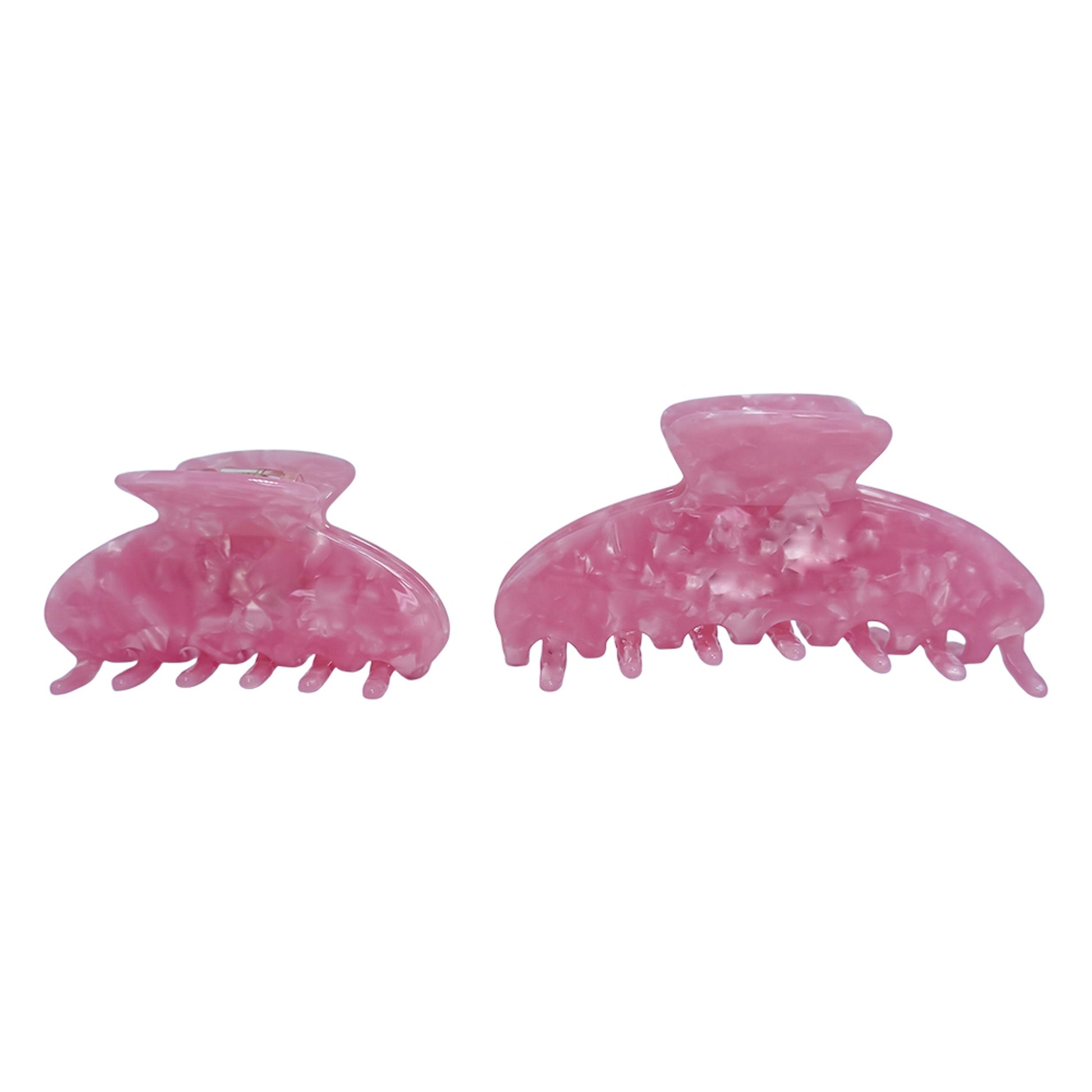 Custom OG Claw Duo in pink — personalized marble claw clip set with large and mini sizes by Local Love by Lauren.