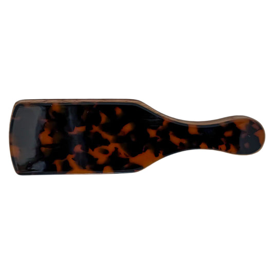 Custom Slick Back Brush in tortoise — personalized paddle brush for sleek styles and flyaway control by Local Love by Lauren.