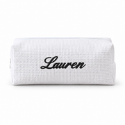 Personalized Blowout Bag in white embroidered with a name – Local Love by Lauren