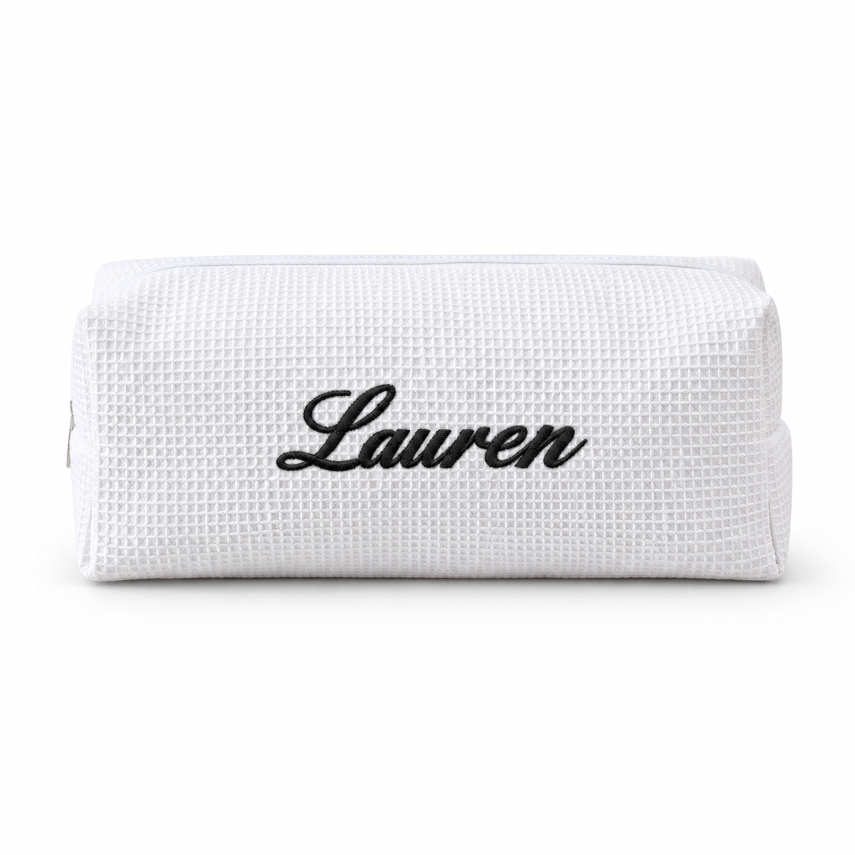 Personalized Blowout Bag in white embroidered with a name – Local Love by Lauren