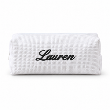 Personalized Blowout Bag in white embroidered with a name – Local Love by Lauren