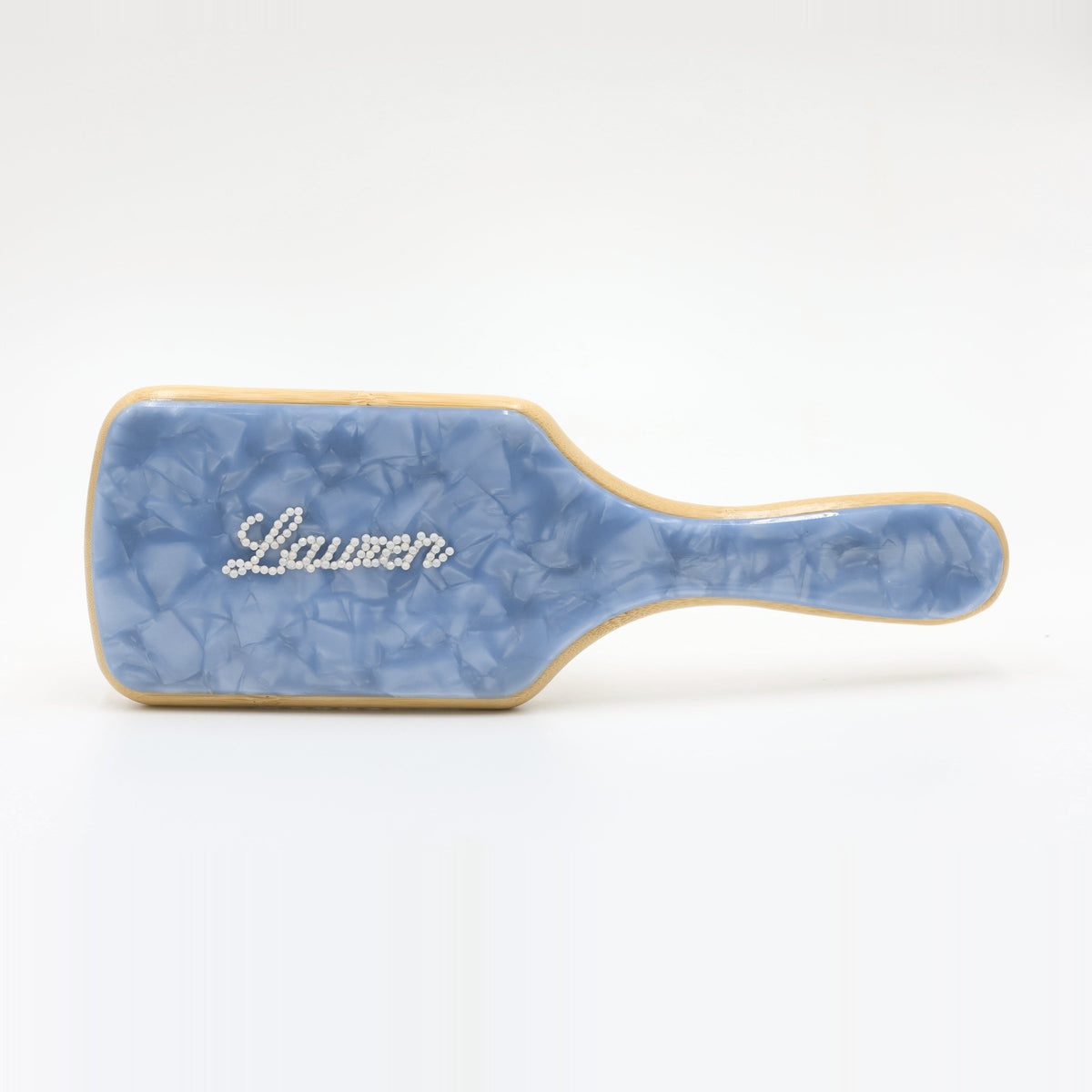 Bamboo Babe Brush in Blue with personalized crystal name
