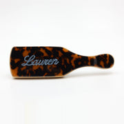 The Slickback Brush in Tortoise with personalized crystal name